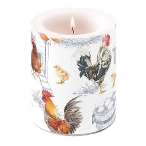 Ambiente Chicken Farm Átvilágítós Gyertya - 12x10cm