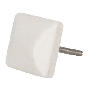 Clayre & Eef Márvány Ajtófogantyú - Szögletes - Fehér - 3x3cm - Clayre & Eef