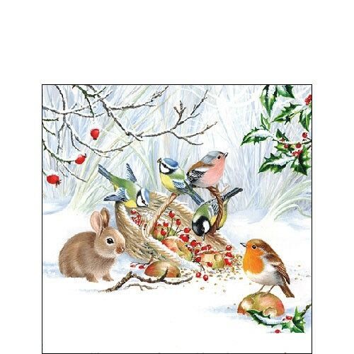 Ambiente Winter Treat Papírszalvéta - Téli Madarak - 25x25cm - 20db 137984933