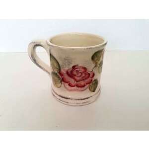 Kézzel festett kerámia bögre rózsa mintával, 3,5dl - Vanilia Kerámia