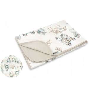 Baby Shop Happy Zoo kétoldalas babapléd bézs színben, 75x100 cm, pamut és jersey pamut anyagból - Babatakaró