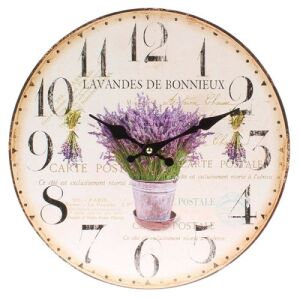 Dakls Levendulás Falikóra - 34 cm Falióra levendula mintával - Dakls
