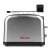 Girmi TP56 Silver toaster, side view, stainless steel, black accents
