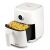 Girmi FG86 air fryer with fries, angled view