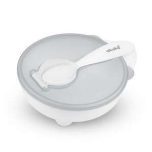 Akuku baba tányér fedővel és kanállal, fehér - Akuku