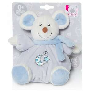 Artesavi kék plüss csörgő maci játék babáknak, 12 cm - Artesavi