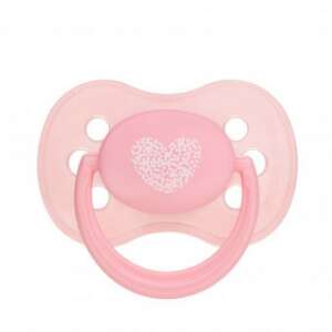 Canpol babies rózsaszín szilikon cumi szív mintával 0-6 hónapos babáknak - Canpol babies