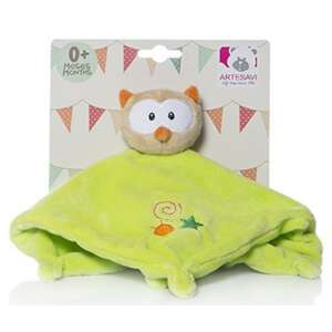Artesavi zöld bagoly alvókendő, plüss játék újszülötteknek, puha és bolyhos, tökéletes a csecsemők megnyugtatására és megvigasztalására - Artesavi