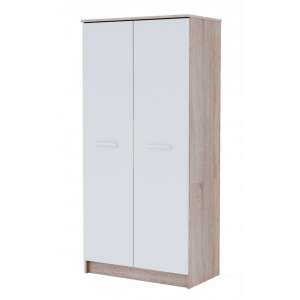 Baby Shop Basic 2 ajtós szekrény sonoma tölgy és fehér színben - Gyerek szekrény