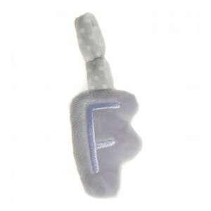 Artesavi plüss betű F babakocsi csörgő, szürke fehér pöttyökkel - Artesavi