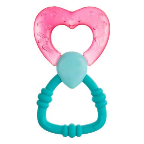 Canpol Babies Víz Hűtő Rágóka Csörgővel, rózsaszín szív alakú, 0 hónapos kortól