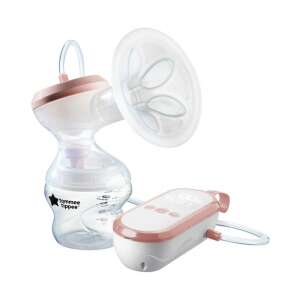 Tommee Tippee Made for Me elektromos mellszívó, új, több tej kevesebb idő alatt, csendes, könnyű, hordozható, könnyen használható, kényelmes, diszkrét, praktikus, masszírozó szirmokkal, 5 masszázs fokozat, 9 szívóerősségi fokozat, LED kijelző, USB-vel tölthető, több mint 60 perc üzemidő, tartalmaz 150 ml-es Closer to Nature cumisüveget - Tommee Tippee