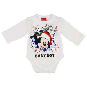 Disney Baby hosszú ujjú body 62cm fehér - Mickey "Hello Christmas Baby boy" 75244549 "hello kitty"  Gyerekruhák & Babaruhák