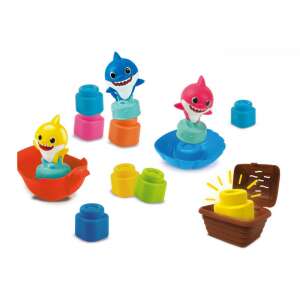 Clementoni Pinkfong Baby Shark My First Play Set, 10-36 hónapos babáknak, műanyag építőkockák, fürdőjátékok, tornyozható játékok, Baby Shark figurák, érzékszervi fejlesztés, fejlesztő játékok - Clementoni