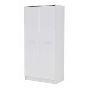 Baby Shop Basic 2 ajtós szekrény fehér színben, bordázott felülettel - Gyerek szekrény