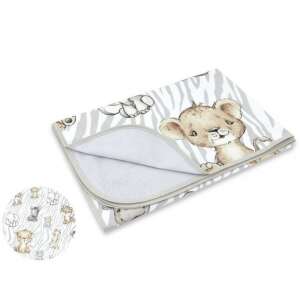 Baby Shop kétoldalas babapléd szafari állatokkal, 75x100 cm, szürke - Babatakaró