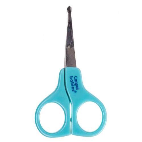 Canpol babaolló, kék, lekerekített végű, újszülötteknek biztonságos, körömvágó olló, babaápolás