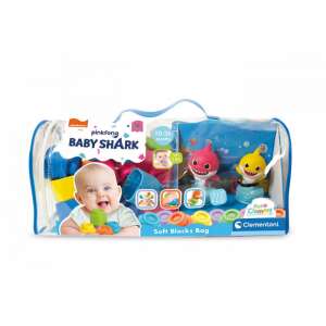 Clementoni Clemmy Baby Shark puha építőkocka készlet, 22 darabos, Baby Shark figurákkal, ideális 10-36 hónapos babáknak - Clementoni