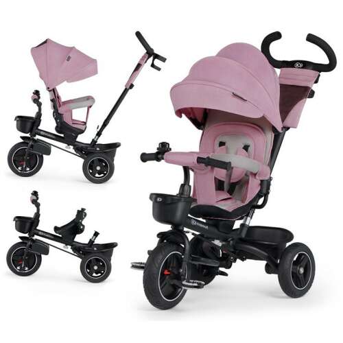 Kinderkraft Spinstep 5-in-1 Dreirad Pastellrosa, umwandelbares Kinderwagen-Dreirad