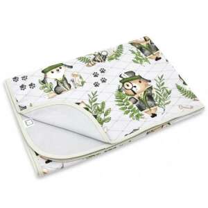 Baby Shop kétoldalas babapléd 75*100 cm - Természetes nyomozók szürke, puha és kényelmes, tökéletes a simogatáshoz és a kicsi melegben tartásához - Babatakaró