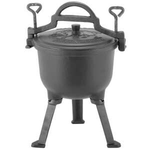 Kamille 5 liter cast iron cauldron with lid and legs - Cast Iron Cookware