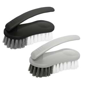 York Duo Mix GREY dishwashing brush with two types of bristles, black and grey handle - Cleaning