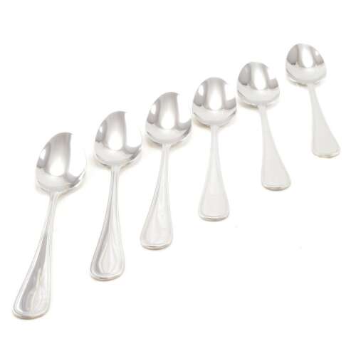6 stainless steel spoons, London cutlery