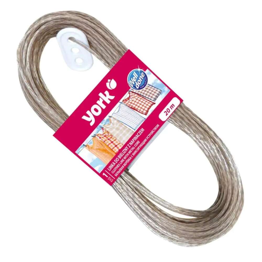 Lano na sušenie oblečenia s kovovým jadrom 20 m - YORK - WELL-KEPT WARDOBE