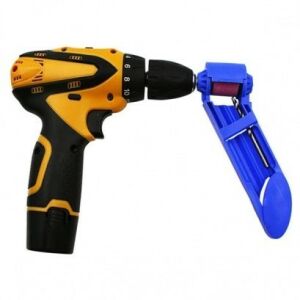 Drill bit sharpener adapter attached to a drill - Drill and Screwdriver Accessory