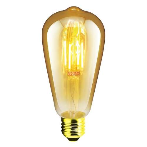 Retro LED izzó, 4W, E27, meleg fehér, ST64, 350 lumen, 15000 óra élettartam