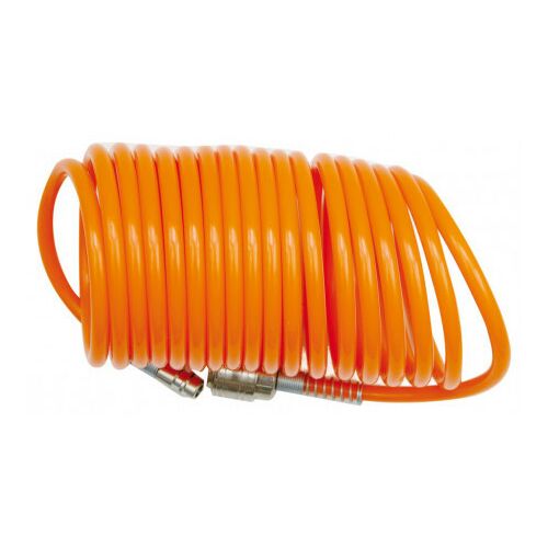 VOREL 8mm x 10m Pneumatikus Spirál Tömlő PU, Narancssárga Légkompresszor Tömlő