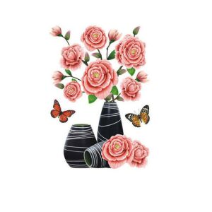 Virág 3D Wall Sticker - Cherry Blossom and Rose design, decorative wall art - Wall Panel & Wall Sticker