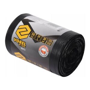 VOREL 35L Bardzo Mocne Czarne Worki na Śmieci, 50 sztuk - Przybory domowe