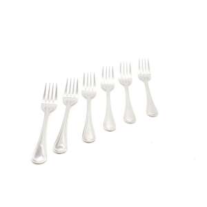 Set de 6 furculițe pentru tort London, oțel inoxidabil - Seturi de tacâmuri
