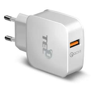 Încărcător rapid TEL1 USB-C cu cablu alb de 1m - Adaptoare de rețea