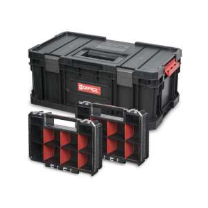 Qbrick System Two Werkzeugkasten mit zwei Organisatoren, schwarz und rot, zum Verstauen von Werkzeugen und Teilen - Qbrick System