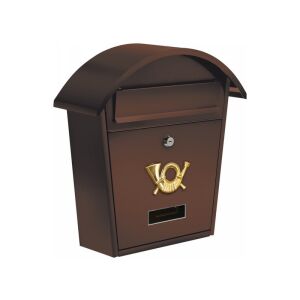 VOREL Barna postaláda 380x320x105mm, Falra szerelhető zárható levélszekrény - Vorel