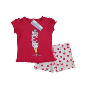 IDEXE kislány cicamintás rózsaszín-fehér ruhaszett - 86 32430742 Ruha együttesek, szettek gyerekeknek
