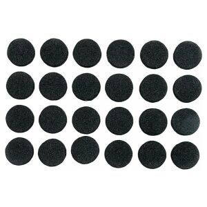 VOREL fekete kerek öntapadós csúszásgátló bútorláb alátétek, 10 mm, 24 db-os csomag - Padlóvédő bútorláb alátét