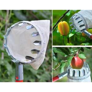 Fruit picker, fruit picking tool, fruit harvesting tool, fruit catcher, fruit grabber, apple picker, orange picker, pear picker, cherry picker, plum picker, easy fruit picking, safe fruit picking, fruit picking tool with bag, fruit picking tool with net, fruit picking tool with handle, fruit picking tool with extension pole, fruit picking tool for tall trees, fruit picking tool for high branches, fruit picking tool for hard to reach fruit, fruit picking tool for elderly, fruit picking tool for disabled, fruit picking tool for safety, fruit picking tool for convenience - Hand tool