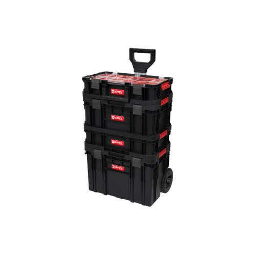 Systém pre náradie Qbrick System Two 6-dielny, čierny, s kolieskami, 6 v 1