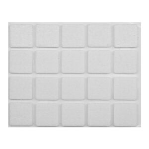 VOREL Öntapadós csúszásgátlós bútorláb alátét, négyszög, fehér, 20x20mm, 20 db-os csomag - Vorel
