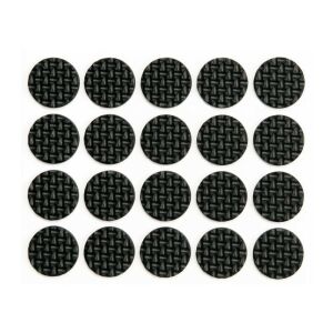 VOREL fekete kerek csúszásgátló bútorláb alátétek, 20 mm, 20 darabos készlet - Padlóvédő bútorláb alátét