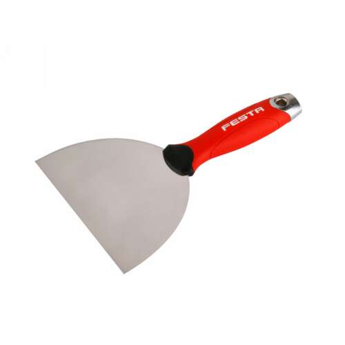 FESTA 200 mm gipszkarton spakli rozsdamentes acél pengével és ergonomikus piros markolattal - Spakli