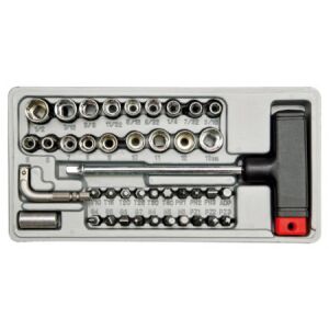 VOREL Set de biți și chei tubulare cu mâner T, 41 de piese, antrenare 1/4 inch - Capete bit