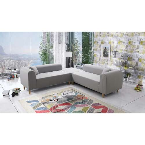 Broken K67_144 corner sofa in grey with beech legs