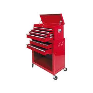 Wózek narzędziowy VOREL z 6 szufladami i kółkami, czerwony, 62 x 33 x 107 cm - Vorel