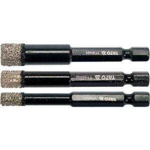 YATO Gyémánt Lyukfúró Készlet - 6, 8, 10mm - Bit Befogó - Yato
