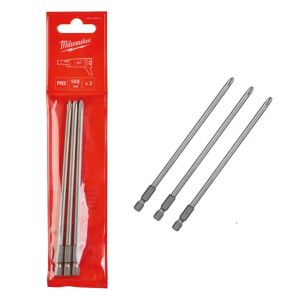 Milwaukee PH2 Schrauberbits 3er-Pack 148mm in Verpackung - Milwaukee Bit Set