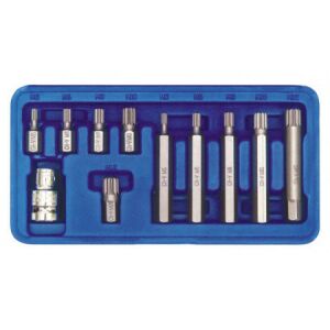 Set biți Spline VOREL, 11 piese, M5-M12, în cutie albastră - Accesorii pentru unelte